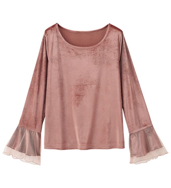 RANAN（ラナン）の「フレアーチュール袖ベロアプルオーバー（カットソー）」｜詳細画像