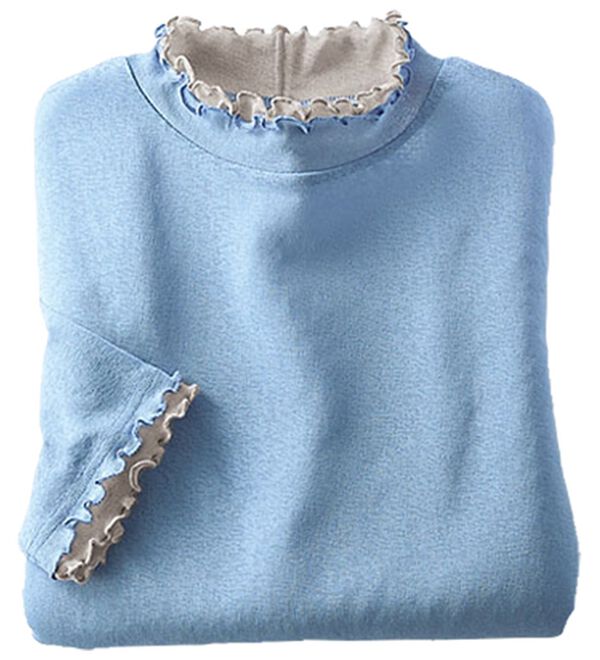 BELLUNA（ベルーナ）の「シアー素材重ね着風フリル衿プルオーバー（カットソー）」｜詳細画像