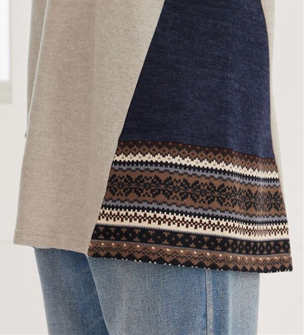 BELLUNA（ベルーナ）の「杢調サイド切替ノルディックチュニック（チュニック）」｜詳細画像
