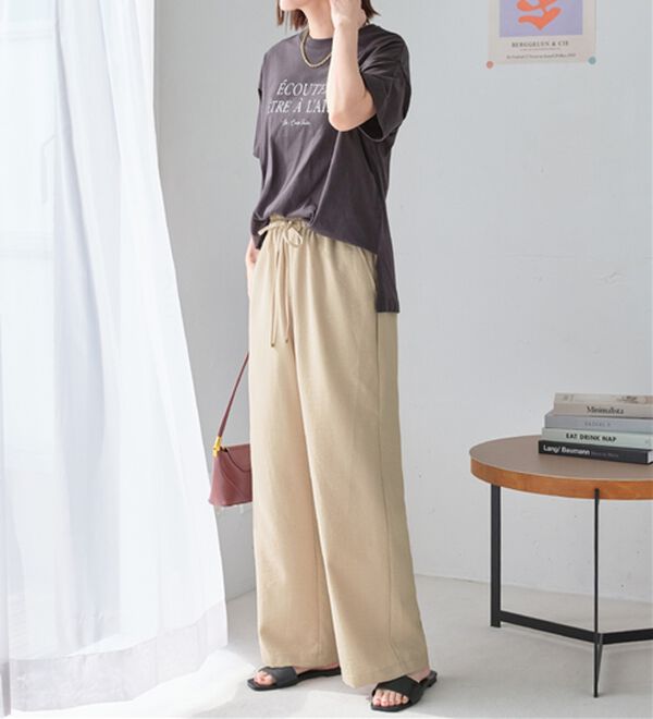 Viola e Viola（ヴィオラ エ ヴィオラ）の「麻調ゆるワイドパンツ（ワイドパンツ・ガウチョ）」｜詳細画像
