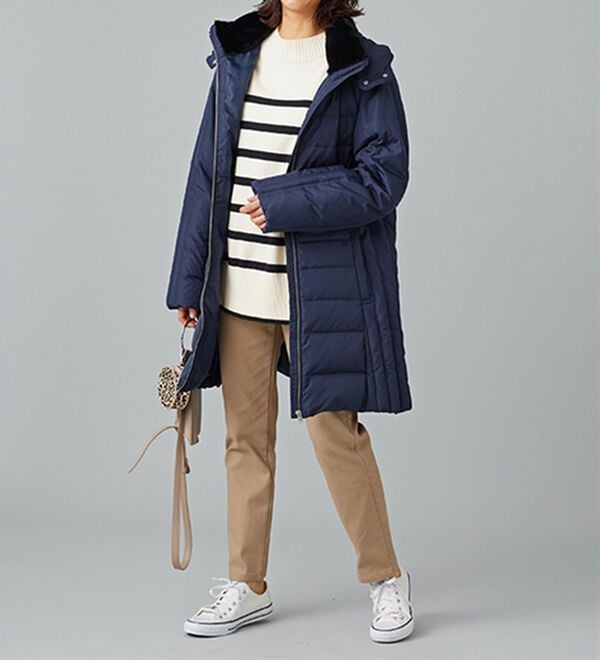 BELLUNA（ベルーナ）の「静電防止！蓄熱綿サテンストレッチカラーパンツ（フルレングスパンツ）」｜詳細画像