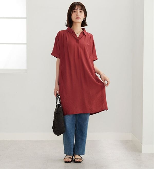 BELLUNA（ベルーナ）の「レーヨンナイロン素材切替ワンピース（その他ワンピース）」｜詳細画像
