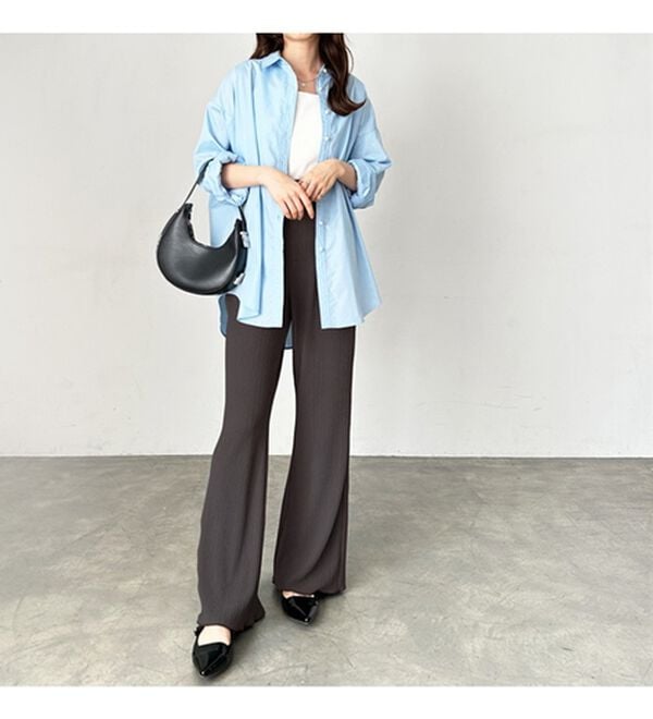 GeeRA（ジーラ）の「セルフカット美脚魅せセミフレアパンツ（フルレングスパンツ）」｜詳細画像