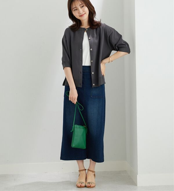 BELLUNA（ベルーナ）の「【快適Ｌａｂ．】洗える！軽い！５分袖ニットカーディガン（ニットカーディガン）」｜詳細画像