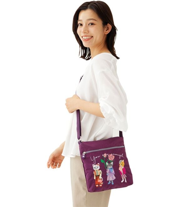 「猫さん刺繍ショルダーバッグ（ショルダーバッグ）」｜詳細画像