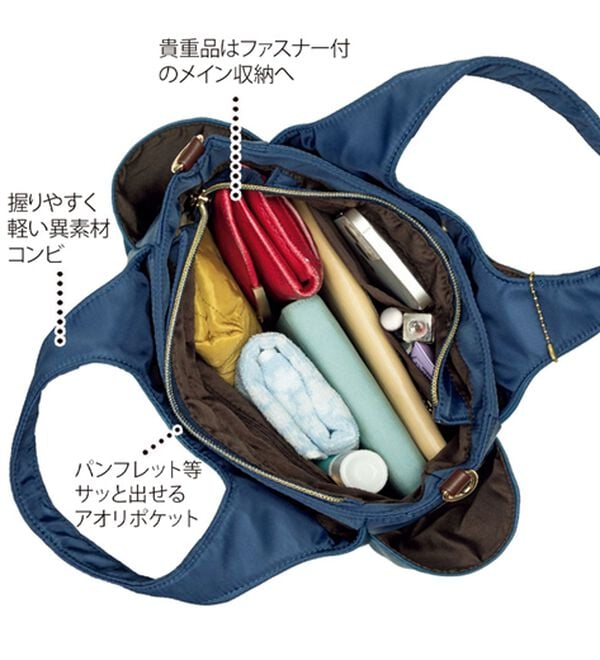 BELLUNA（ベルーナ）の「１０ポケット２ＷＡＹ柔らか軽量手提げ（ハンドバッグ）」｜詳細画像