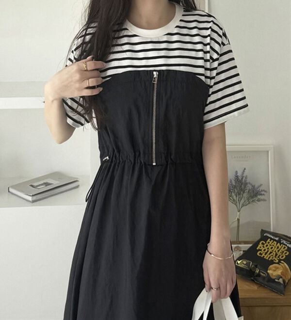 GeeRA（ジーラ）の「ハーフジップビスチェドッキングワンピース（その他ワンピース）」｜詳細画像