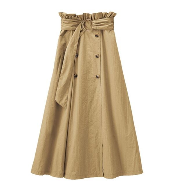RANAN（ラナン）の「ナイロン素材トレンチフレアースカート（ロングスカート）」｜詳細画像