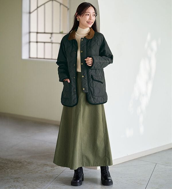 BELLUNA（ベルーナ）の「＜＆ｃｏｃｏｃｈｉ＞綿混チノ素材フレアスカート（ロングスカート）」｜詳細画像