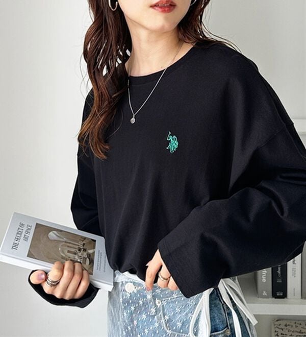 GeeRA（ジーラ）の「【Ｕ．Ｓ．ＰＯＬＯ ＡＳＳＮ】オーバーサイズ刺しゅうロンＴ（カットソー）」｜詳細画像