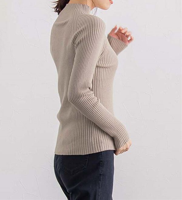 Pierrot（ピエロ）の「着回しストレッチリブハイネックニット（ニット・セーター）」｜詳細画像