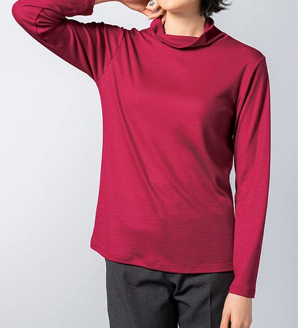 VINNO（ヴィノ）の「＜日本製＞贅沢プレミアムウール１００％プルオーバー（カットソー）」｜詳細画像