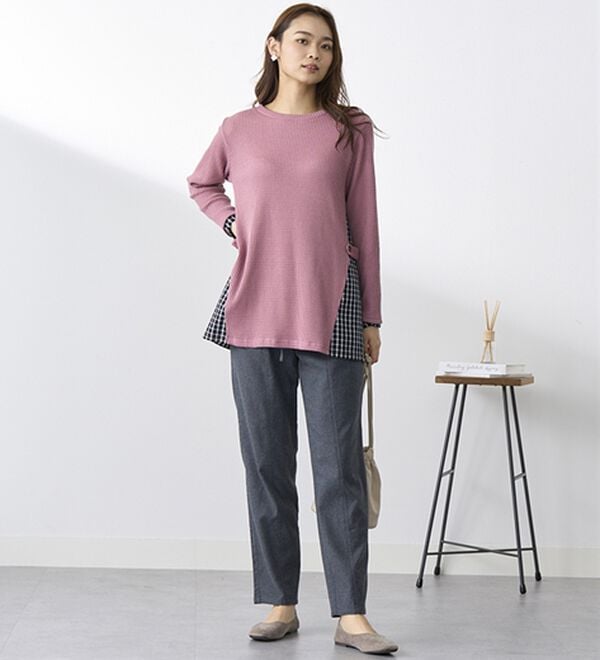 BELLUNA（ベルーナ）の「綿１００％やわらかゆるパンツ（フルレングスパンツ）」｜詳細画像