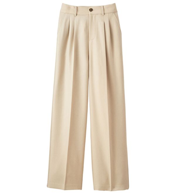 ルフラン（ルフラン）の「こ綺麗でこなれたウールライクパンツ（フルレングスパンツ）」｜アイボリー