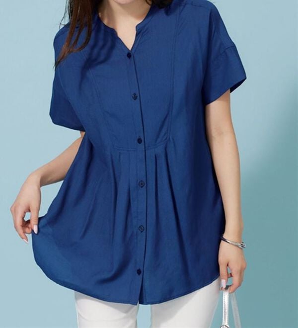 BELLUNA（ベルーナ）の「麻調素材タック使いシャツチュニック（ブラウス）」｜詳細画像