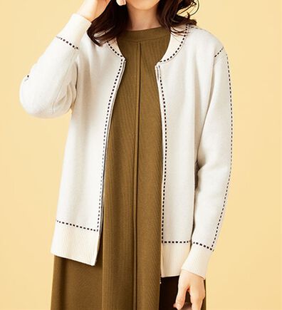 BELLUNA（ベルーナ）の「【Ｌａｇｒｉｌｕａ】ステッチ風ジャカード編ニットジャケット（その他ジャケット）」