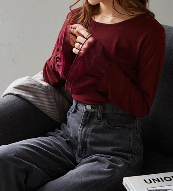 RANAN（ラナン）の「フレアーチュール袖スラブシアーＴ（カットソー）」｜詳細画像