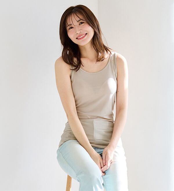 LAVIENNE（ラヴィエンヌ）の「【暑がりさん必見！】瞬間ひんやり冷感！タンクトップインナー＜さらりラボ＞（肌着・インナーウェア）」｜詳細画像