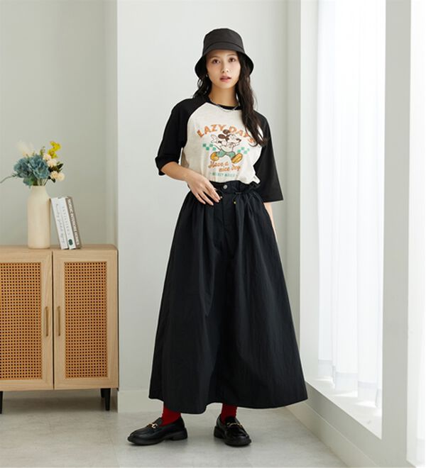 BELLUNA（ベルーナ）の「＜Ｄｉｓｎｅｙ＞【ミッキー】プリント７分丈ラグランＴシャツ（カットソー）」｜詳細画像