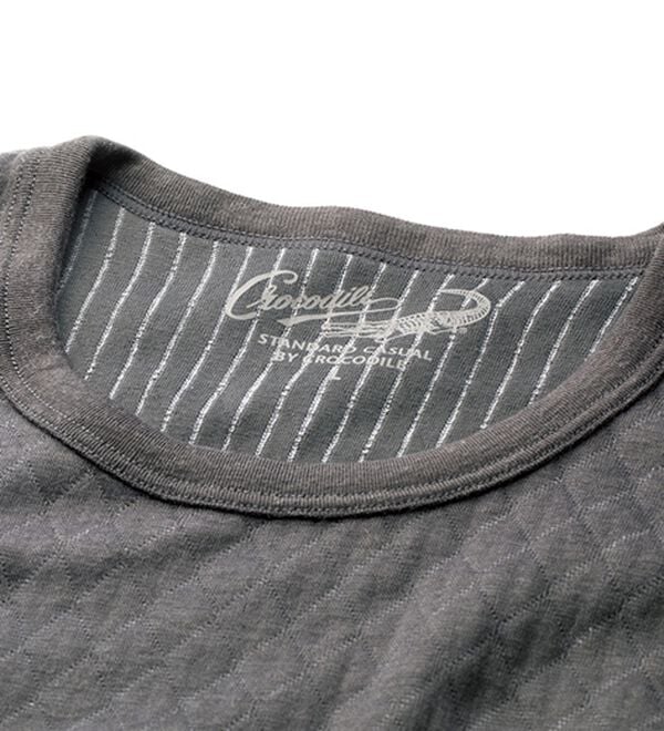 「≪ＴＶ限定★≫【４着組】＜クロコダイル＞ウール入肌側綿１００％極温（Ｒ）キルトインナー上下（メンズ肌着・インナーウェア）」｜詳細画像