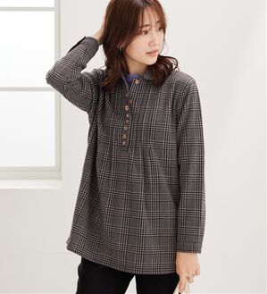 BELLUNA（ベルーナ）の「【ふわふわ裏ファー】パチパチしにくい裏ファーオーバーブラウス（ブラウス）」｜千鳥