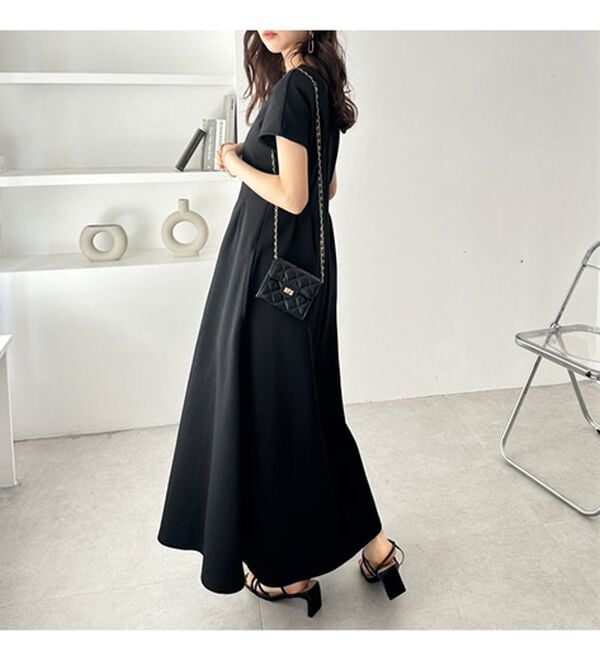 GeeRA（ジーラ）の「前後2WAYハーフジップフレンチ袖ワンピース（カットソーワンピース）」｜詳細画像