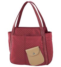 BELLUNA（ベルーナ）の「配色ポケットが可愛いドット柄手提げ（ハンドバッグ）」