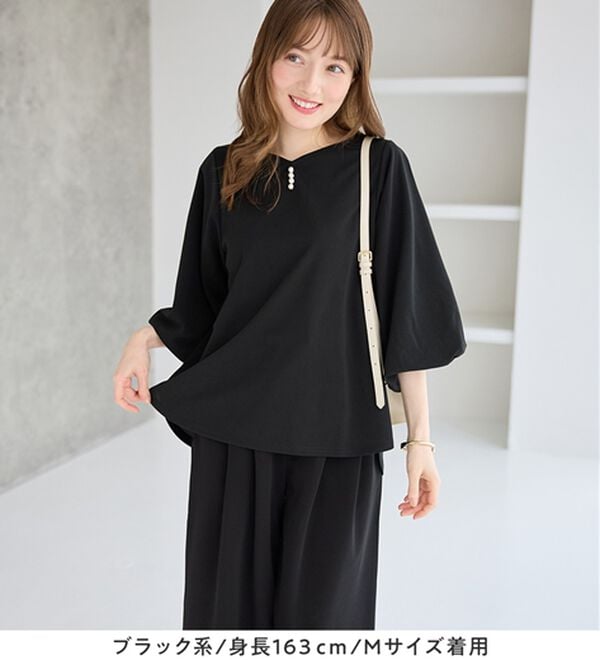 alotta（アロッタ）の「【２点セット】洗える！楽キレイセットアップ（ブラウススーツ）」｜詳細画像