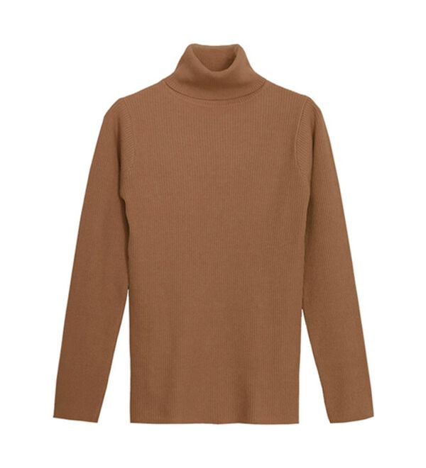 Pierrot（ピエロ）の「肌触りなめらかリブタートルネックニット（ニット・セーター）」｜詳細画像