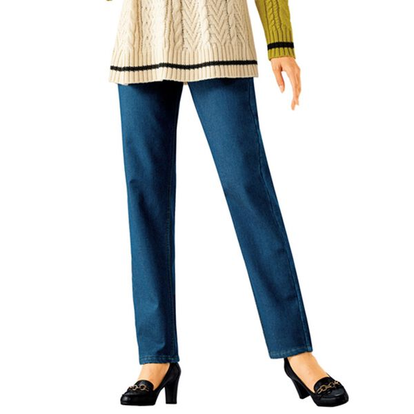 BELLUNA（ベルーナ）の「あったか裏フリースストレッチジーンズ（フルレングスパンツ）」｜インディゴ