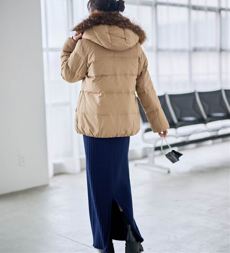 超美品　マックスアンドコー　リアルファージャケットショートコート　ツイード マックスアンドコー リアルファージャケット ショートコート ツイード