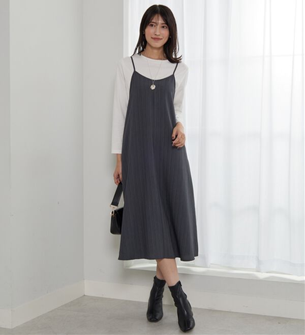 BELLUNA（ベルーナ）の「サラリ楊柳素材ポケット付キャミワンピース（その他ワンピース）」｜詳細画像