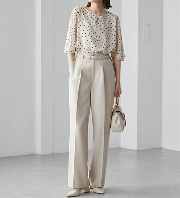 RANAN（ラナン）の「【ひんやり】フレアー袖シフォンブラウス（ブラウス）」｜詳細画像