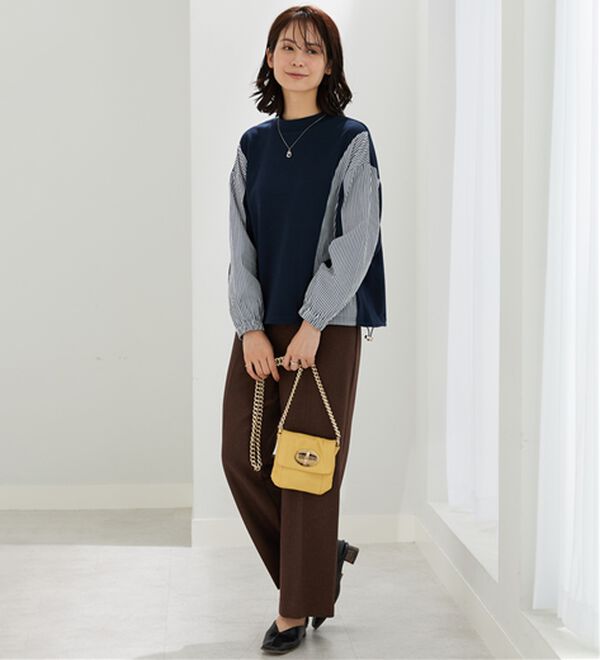 BELLUNA（ベルーナ）の「ストライプ切替デザインプルオーバー（カットソー）」｜詳細画像