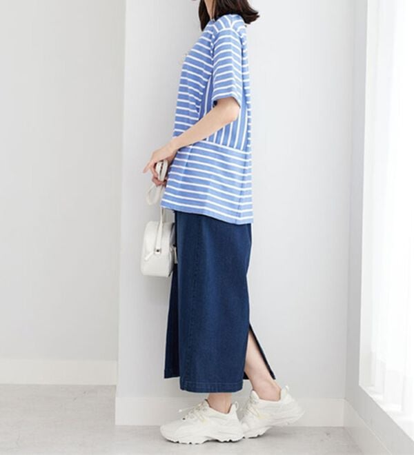 BELLUNA（ベルーナ）の「サイドポケット使いボーダー柄チュニック（チュニック）」｜詳細画像