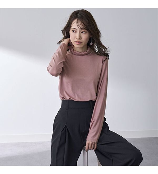 BELLUNA（ベルーナ）の「なめらかテンセル（ＴＭ）繊維ストレッチプルオーバー（カットソー）」｜詳細画像