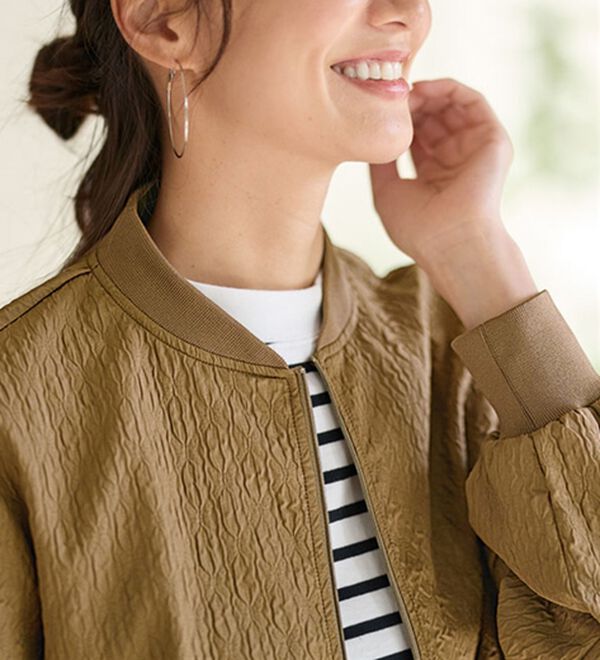 BELLUNA（ベルーナ）の「ふくれジャカードブルゾン（ブルゾン）」｜詳細画像