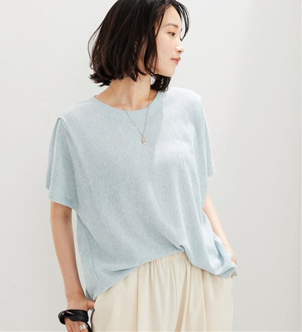 BELLUNA（ベルーナ）の「楊柳素材ドルマンプルオーバー（カットソー）」｜詳細画像