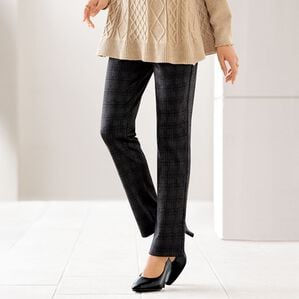 BELLUNA（ベルーナ）の「あったか裏起毛！ホカロンパンツ（フルレングスパンツ）」｜チャコール系チェック