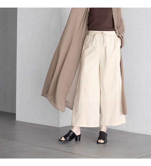 GeeRA（ジーラ）の「麻入りリラックスワイドパンツ（ワイドパンツ・ガウチョ）」｜詳細画像