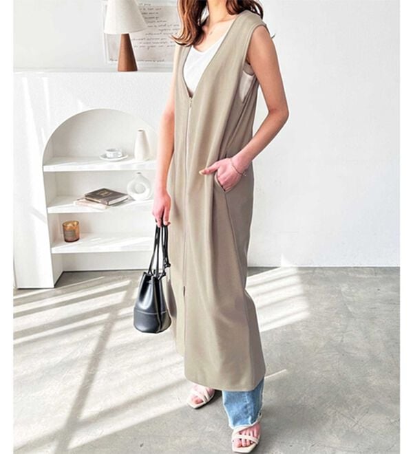 GeeRA（ジーラ）の「３ＷＡＹジップデザインジレワンピース（ジレ）」｜詳細画像