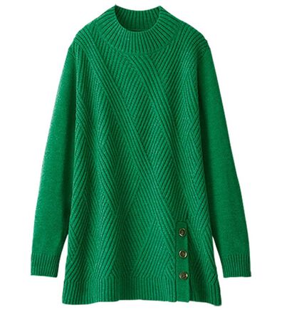 BELLUNA（ベルーナ）の「編地切替サイドボタンチュニック（チュニック）」