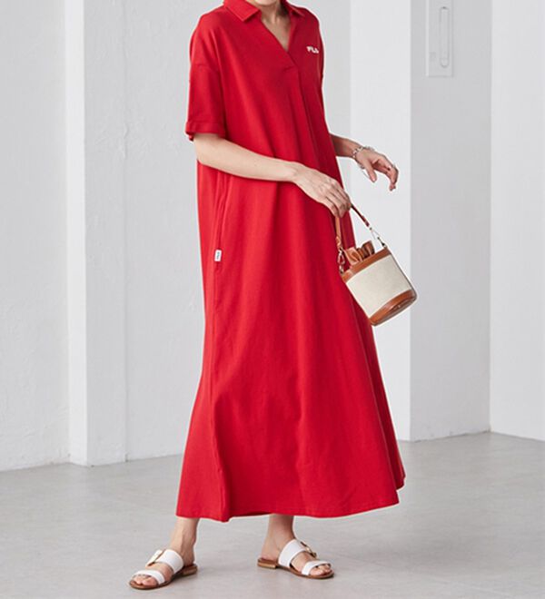 RANAN（ラナン）の「＜ＦＩＬＡ＞ゆったりフレアーポロワンピース（その他ワンピース）」｜詳細画像