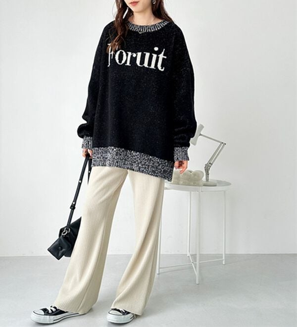 GeeRA（ジーラ）の「セルフカット美脚魅せセミフレアパンツ（フルレングスパンツ）」｜詳細画像