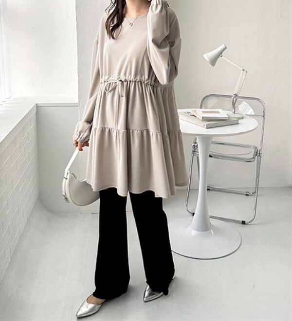 GeeRA（ジーラ）の「前後２ＷＡＹボリュームティアードブラウス（チュニック）」｜詳細画像