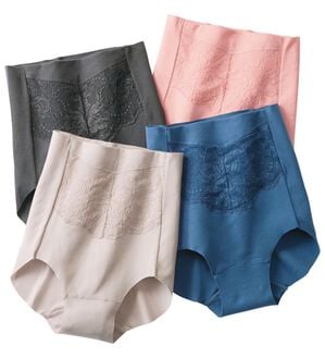 「【４色組】楽なママお外に出れる綿混ショーツ（ショーツ）」｜4色組