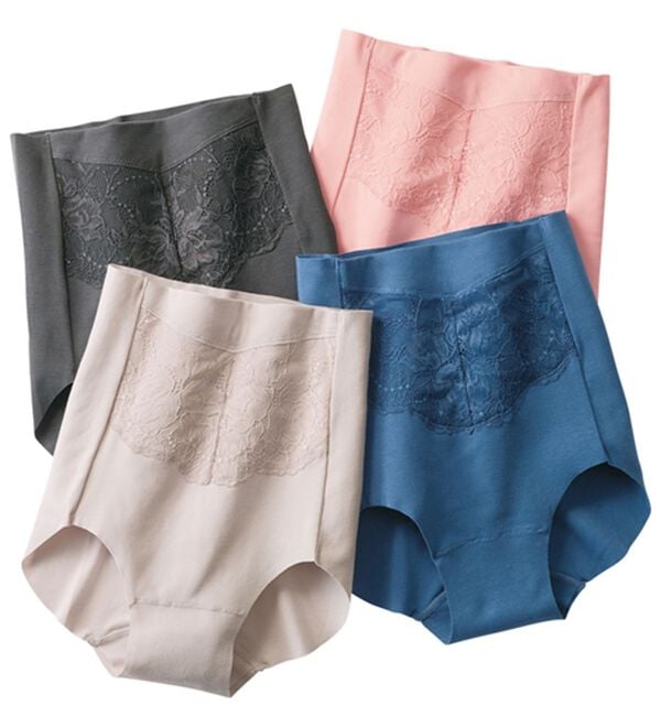 「【４色組】楽なママお外に出れる綿混ショーツ（ショーツ）」｜4色組