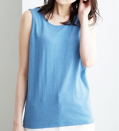 BELLUNA（ベルーナ）の「テレコ素材タンクトップ（タンクトップ・キャミソール）」