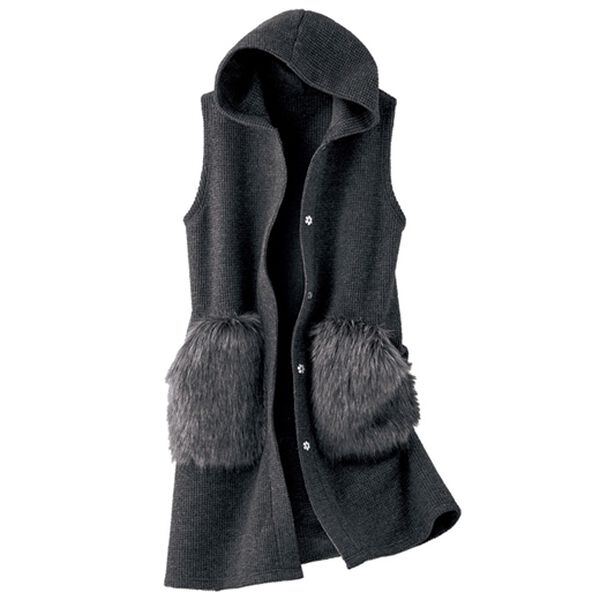 BELLUNA（ベルーナ）の「ミックス調ファー使いフードベスト（ベスト）」｜詳細画像