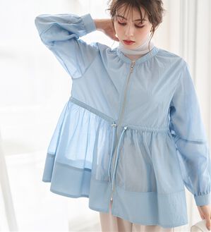 RANAN（ラナン）の「シアー切替ブルゾン（ブルゾン）」｜ブルー